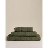 M&S Egyptian Cotton Striped Towel Khaki