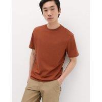 M&S Relaxed Fit Cotton Blend Ultimate Performance T-Shirt Henna