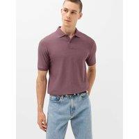M&S Cotton Rich Striped Short Sleeve Polo Shirt Rosewood