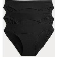 M&S 3 Pack Heavy Absorbency flexifit modal Bikini period knickers Black