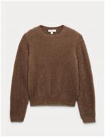 Fluffy Crew Neck Knitted Jumper