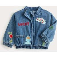 M&S Embroidered Badge Denim Jacket (0-5 Yrs) Blue