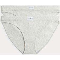 B by Boutique 2 Pack Juni Cotton Rib Bikini Knickers Grey Marl