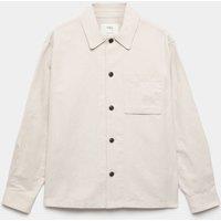 M&S Regular Fit Cotton Linen Blend Overshirt Light Beige