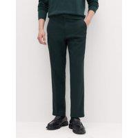 M&S Regular Fit Smart Stretch Trousers Dark Evergreen