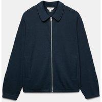 M&S Pure Cotton Exploded Waffle Jacket Navy