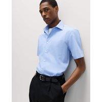 M&S 2 Pack Slim Fit Easy Iron Shirts Blue Mix
