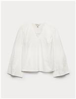 Pure Cotton Cutwork Detail Blouse