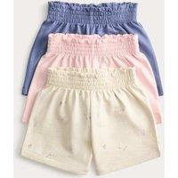 M&S 3 Pack Pure Cotton Cupcake Shorts (0-5 Yrs) Multi