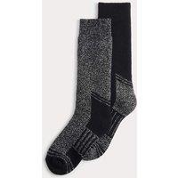 M&S 2 Pack Freshfeet Heavyweight Work Socks Black/Black