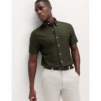 M&S Ultimate Pure Cotton Oxford Shirt Dark Green