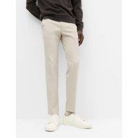 M&S Tapered Fit Elasticated Trousers Putty