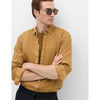 M&S Pure Linen Garment Dye Shirt Butterscotch