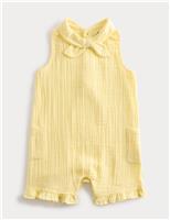 Pure Cotton Tie Collar Romper (0-3 Yrs)