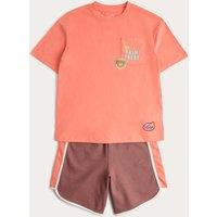 M&S Side Stripe Short Pyjamas (6-16 Yrs) Orange