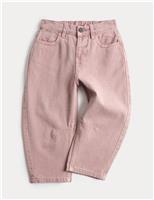 M&S Pure Cotton Barrel Leg Jeans (2-8 Yrs) Denim