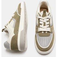 Autograph Leather High Profile Lace Up Trainers Khaki Mix