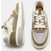 Autograph Leather High Profile Lace Up Trainers Khaki Mix