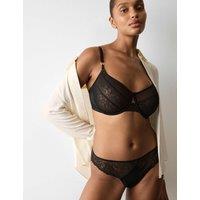 Autograph Silk & Lace Wired Minimiser Bra (C-G) Black