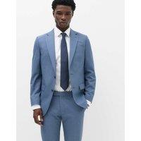 M&S Tailored Fit Textured Jacket Light Airforce