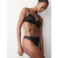 Autograph Silk & Lace Brazilian Knickers Black