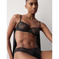 Autograph Lace with Silk Wired Balcony Bra A-E Black