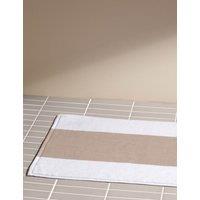 M&S X Kelly Hoppen Pure Cotton Central Band Bath Mat Taupe
