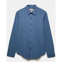 M&S Regular Fit Striped Corduroy Shirt Chambray