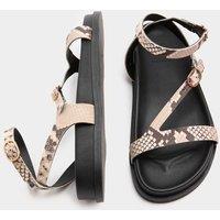 M&S Leather Buckle Ankle Strap Flat Sandals Black Mix