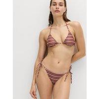 M&S Printed Tie Side Bikini Bottom Pink Mix
