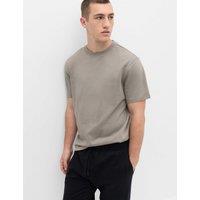 M&S Relaxed Fit Cotton Blend Ultimate Performance T-Shirt Clay