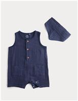 Pure Cotton Romper with Bib (0-3 Yrs)
