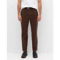 M&S Regular Fit Stretch Chinos Rich Brown