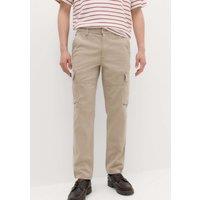 M&S Straight Fit Cargo Trousers Mushroom