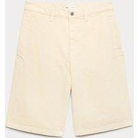 M&S Baggy Fit Pure Cotton Denim Shorts Stone