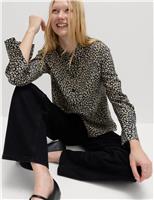 M&S Textured Print Long Sleeve Shirt Black Mix