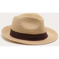 M&S Textured Packable Trilby Brown Mix