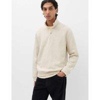 M&S Pure Cotton Funnel Neck Jumper Light Grey