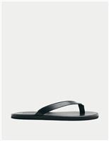 Autograph Leather Flip Flops Black