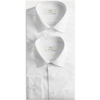 M&S 2 Pack Regular Fit Easy Iron Cotton Blend Shirts White