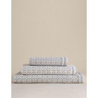 M&S Pure Cotton Geometric Circle Towel Marble