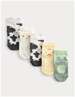 M&S 5 Pack Cotton Rich Animal Socks Multi