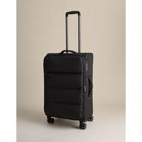 M&S Geneva 4 Wheel Soft Medium Suitcase Black