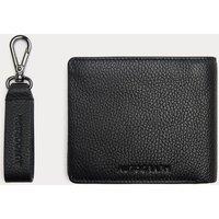 Autograph Leather Textured Wallet & Keyring Gift Set Black
