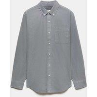 M&S Pure Cotton Garment Dye Oxford Shirt Grey