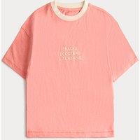 M&S Pure Cotton Snacks Scooters Slogan T-Shirt (2-8 Yrs) Multi
