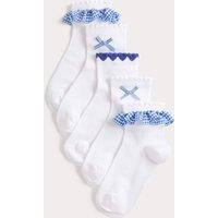 M&S 5 Pack Cotton Rich Socks (6 Small - 7 Large) Blue Mix