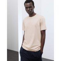 Autograph Pure Supima Cotton Performance Crew Neck T-shirt Flax