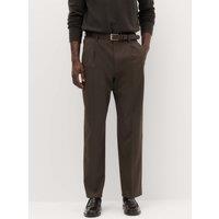 M&S Relaxed Fit Smart Stretch Trousers Dark Chocolate
