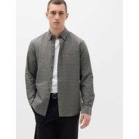 M&S Ultimate Pure Cotton Check Oxford Shirt Grey Mix